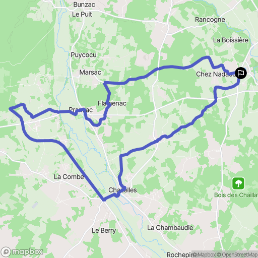 Moulins-sur-Tardoire : carte du parcours de randonnée - France