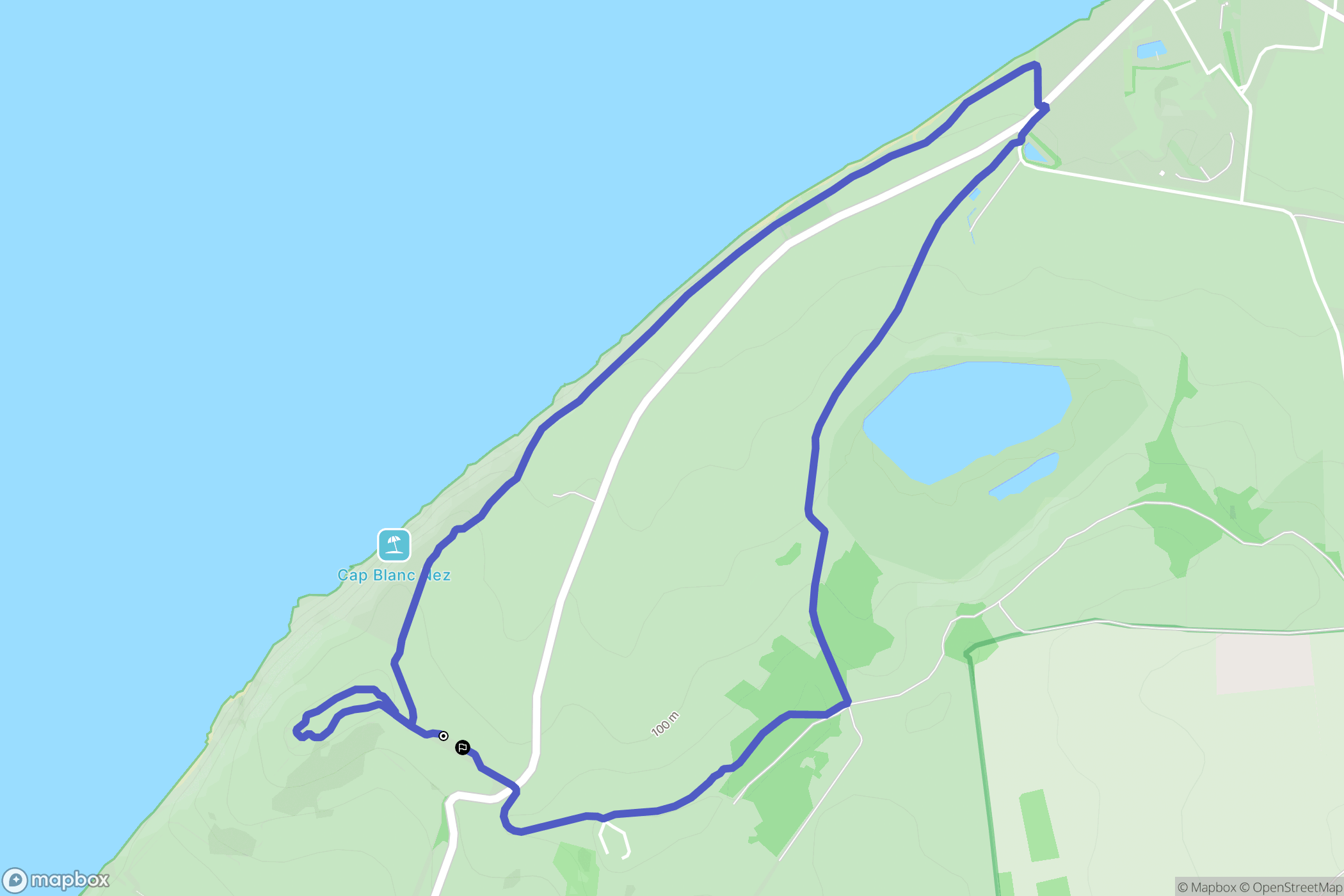 Sangatte : carte du parcours de randonnée - France
