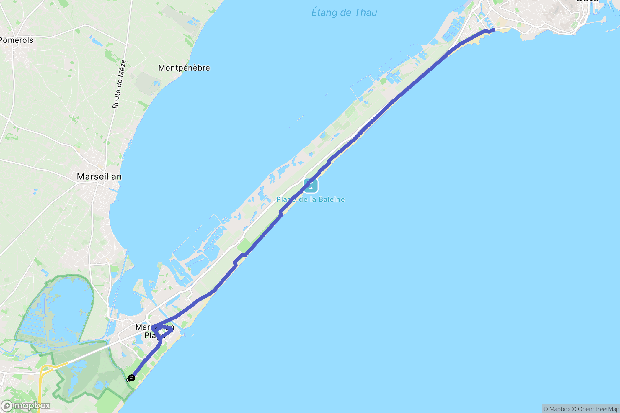 Marseillan : carte du parcours de randonnée - France