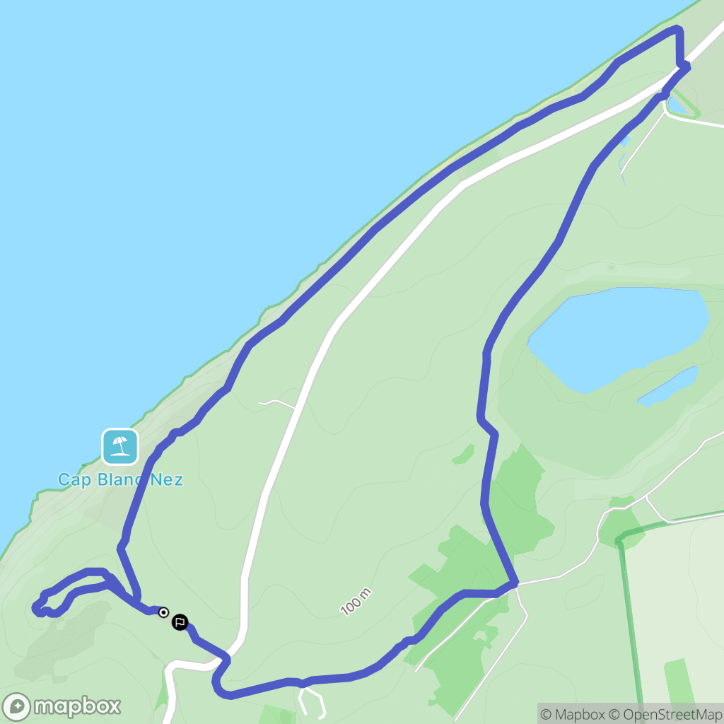 Sangatte : carte du parcours de randonnée - France