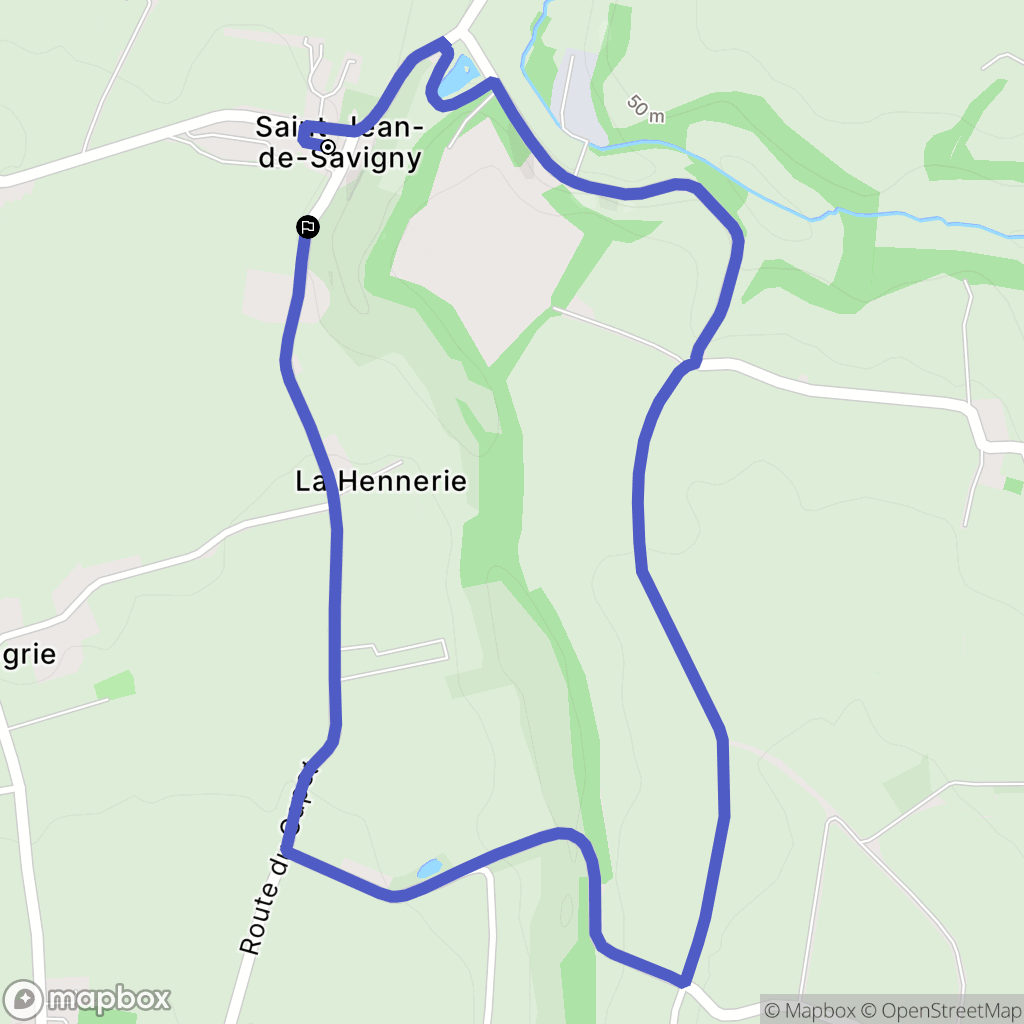Saint-Jean-de-Savigny : carte du parcours de randonnée - France