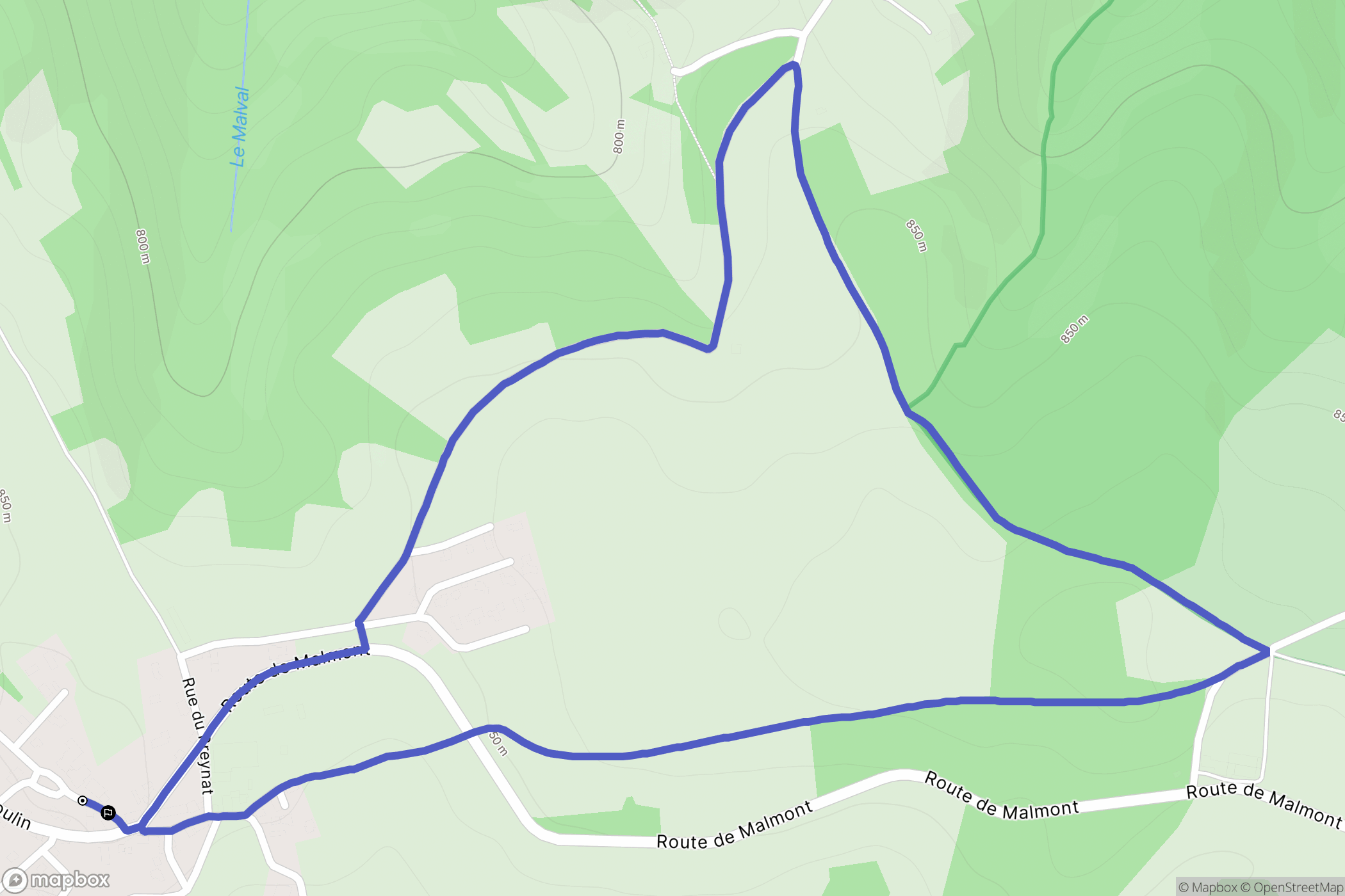 Saint-Just-Malmont : carte du parcours de randonnée - France