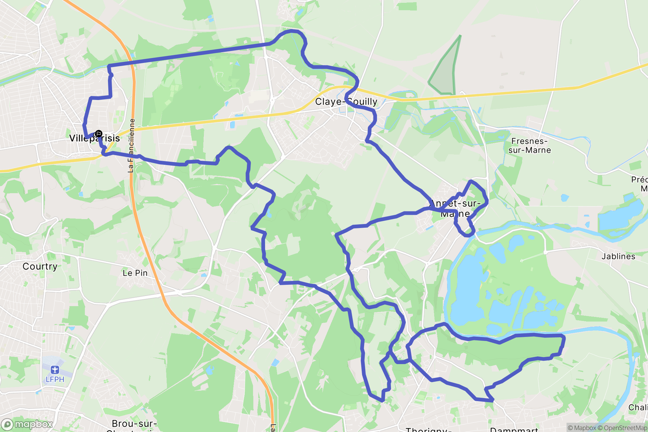Villeparisis : carte du parcours de randonnée - France