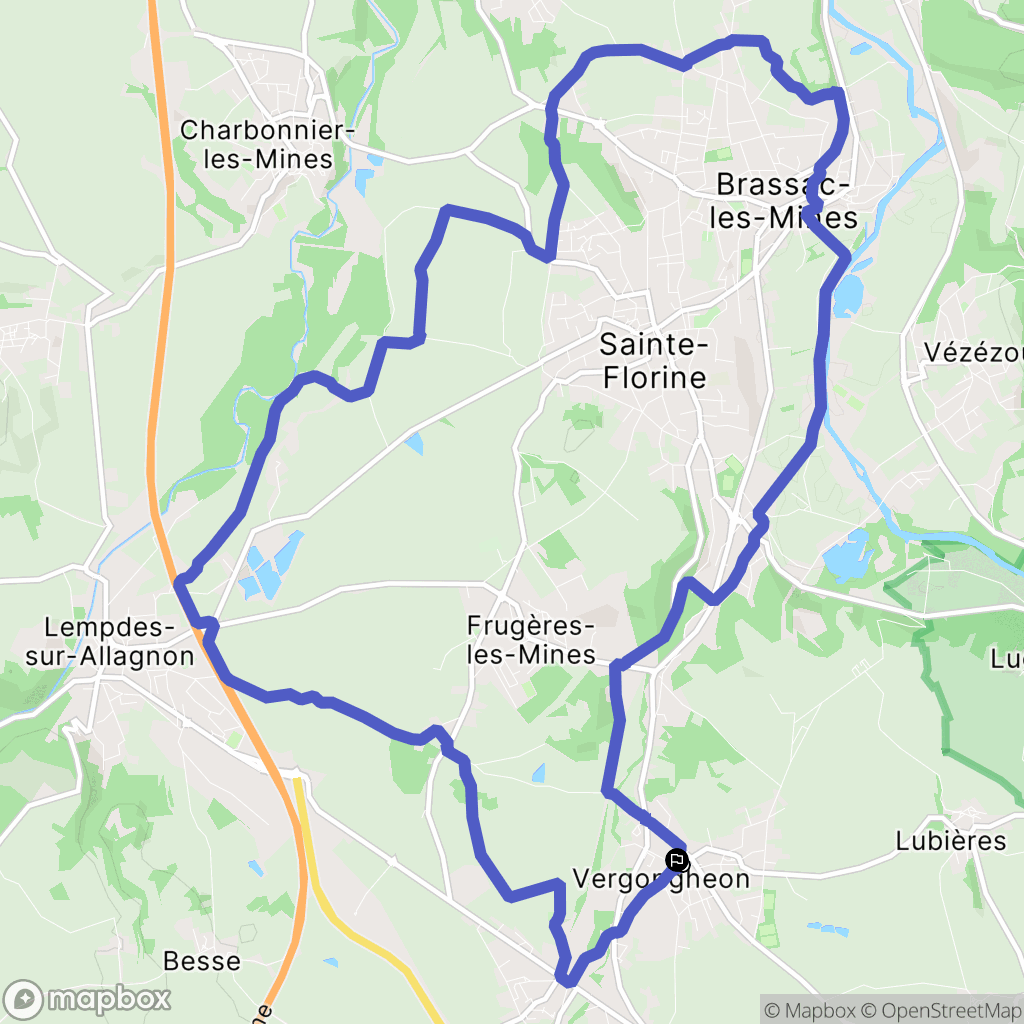 Vergongheon : carte du parcours de randonnée - France