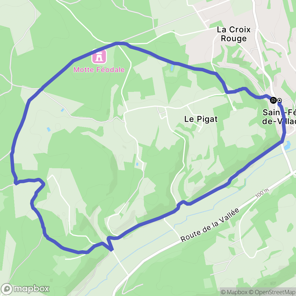 Saint-Félix-de-Villadeix : carte du parcours de randonnée - France