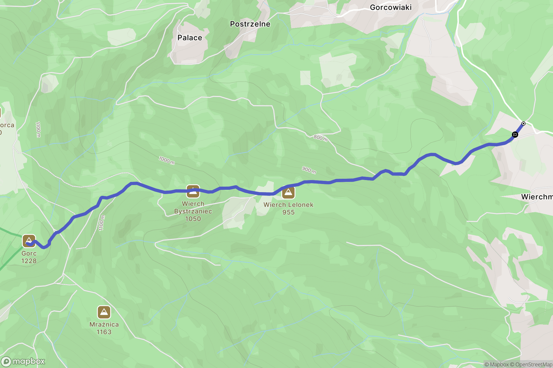 Zasadne: mapa trasy - Poland