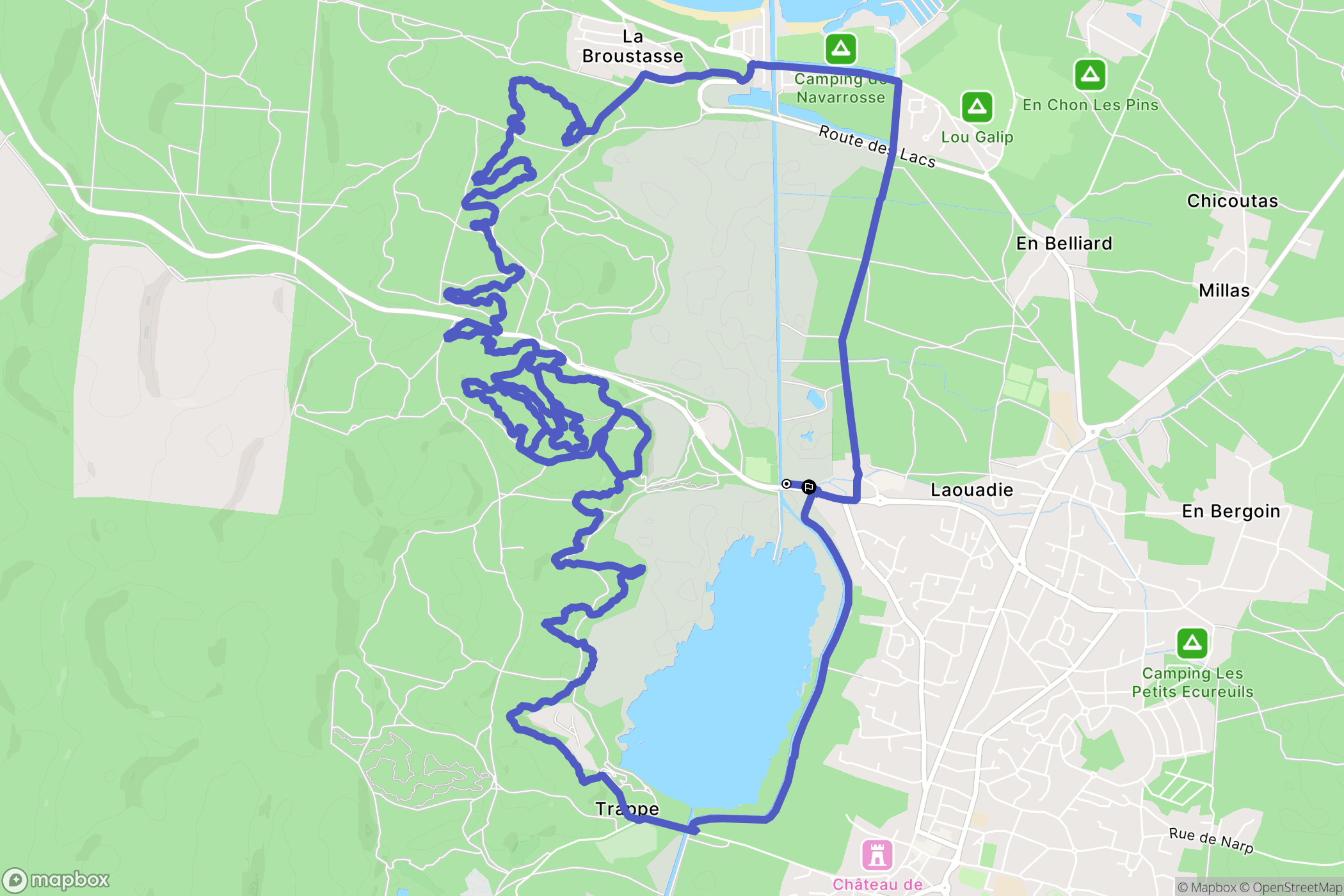 Biscarrosse : carte du parcours de randonnée - France