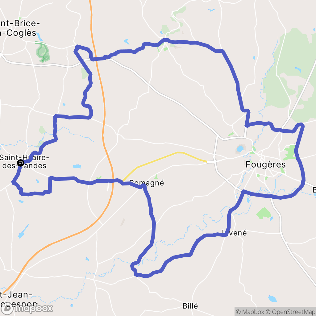 Saint-Hilaire-des-Landes : carte du parcours de randonnée - France