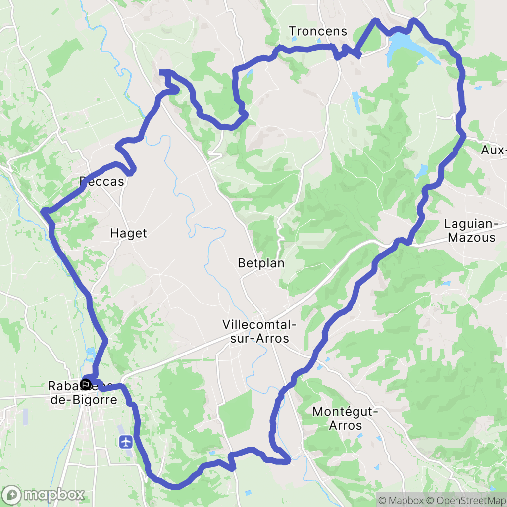 Rabastens-de-Bigorre : carte du parcours de randonnée - France