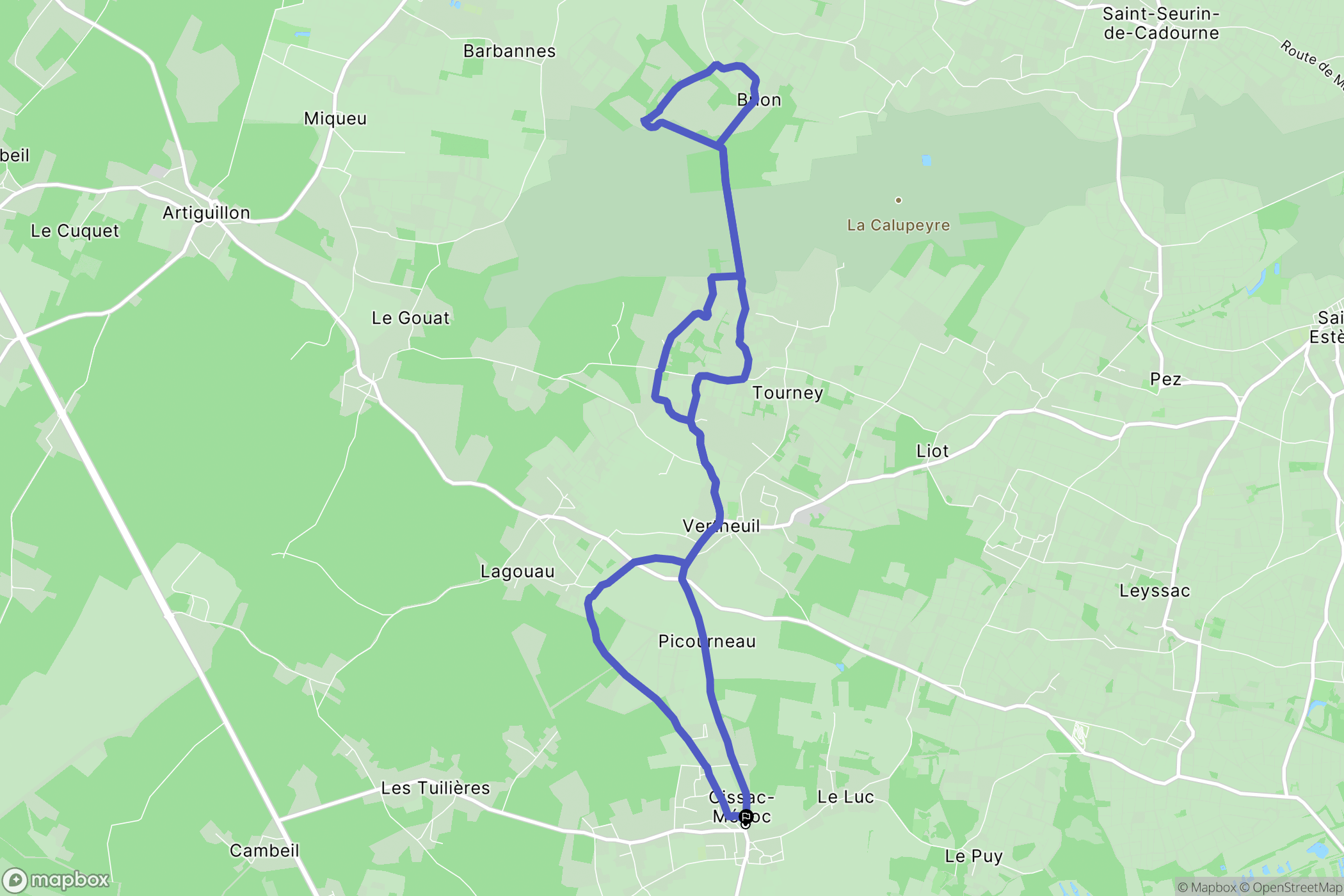 Cissac-Médoc : carte du parcours de randonnée - France