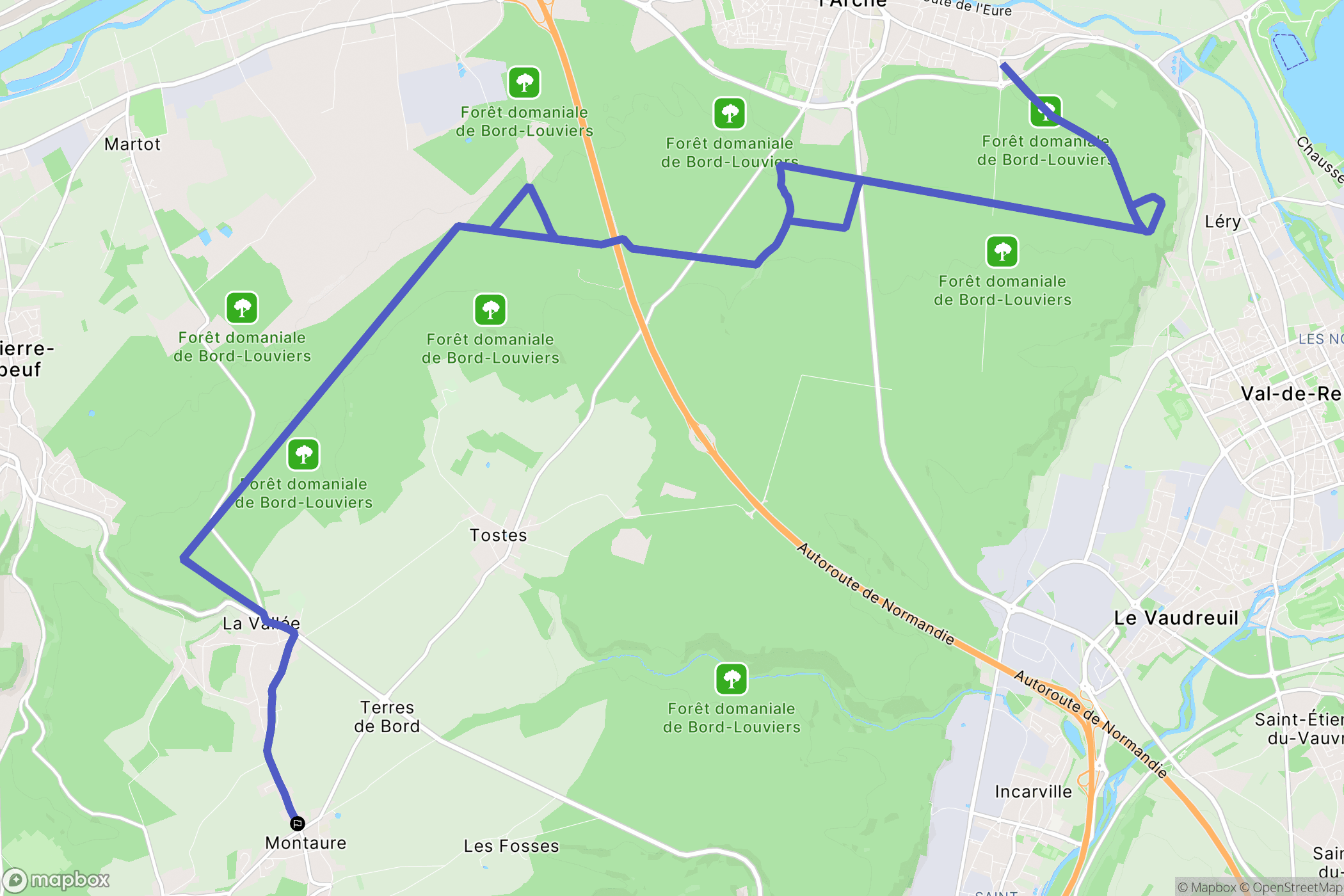 Terres de Bord : carte du parcours de randonnée - France