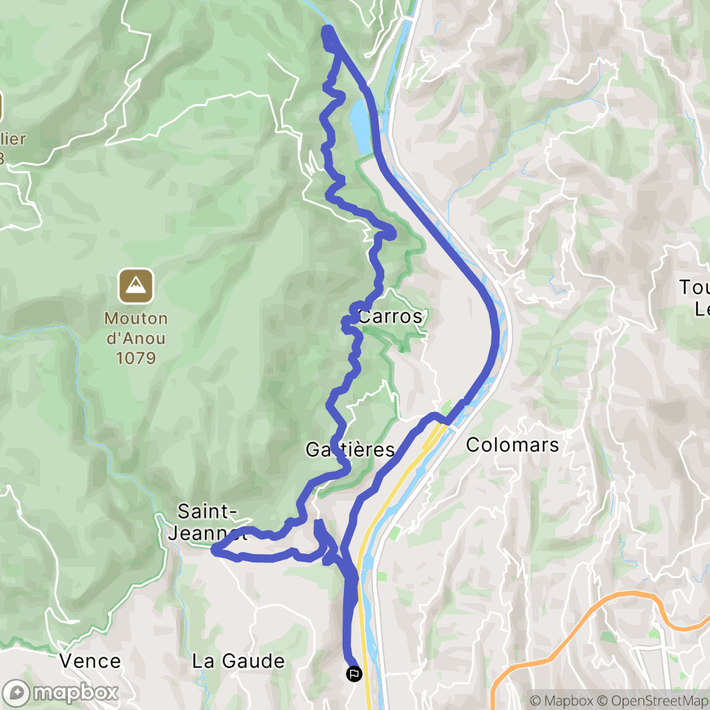 La Gaude : carte du parcours de randonnée - France