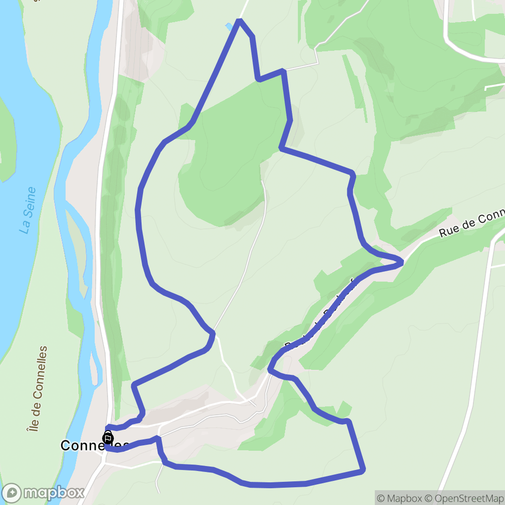 Connelles : carte du parcours de randonnée - France