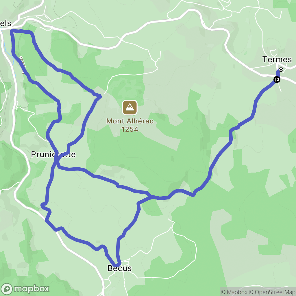 Termes : carte du parcours de randonnée - France