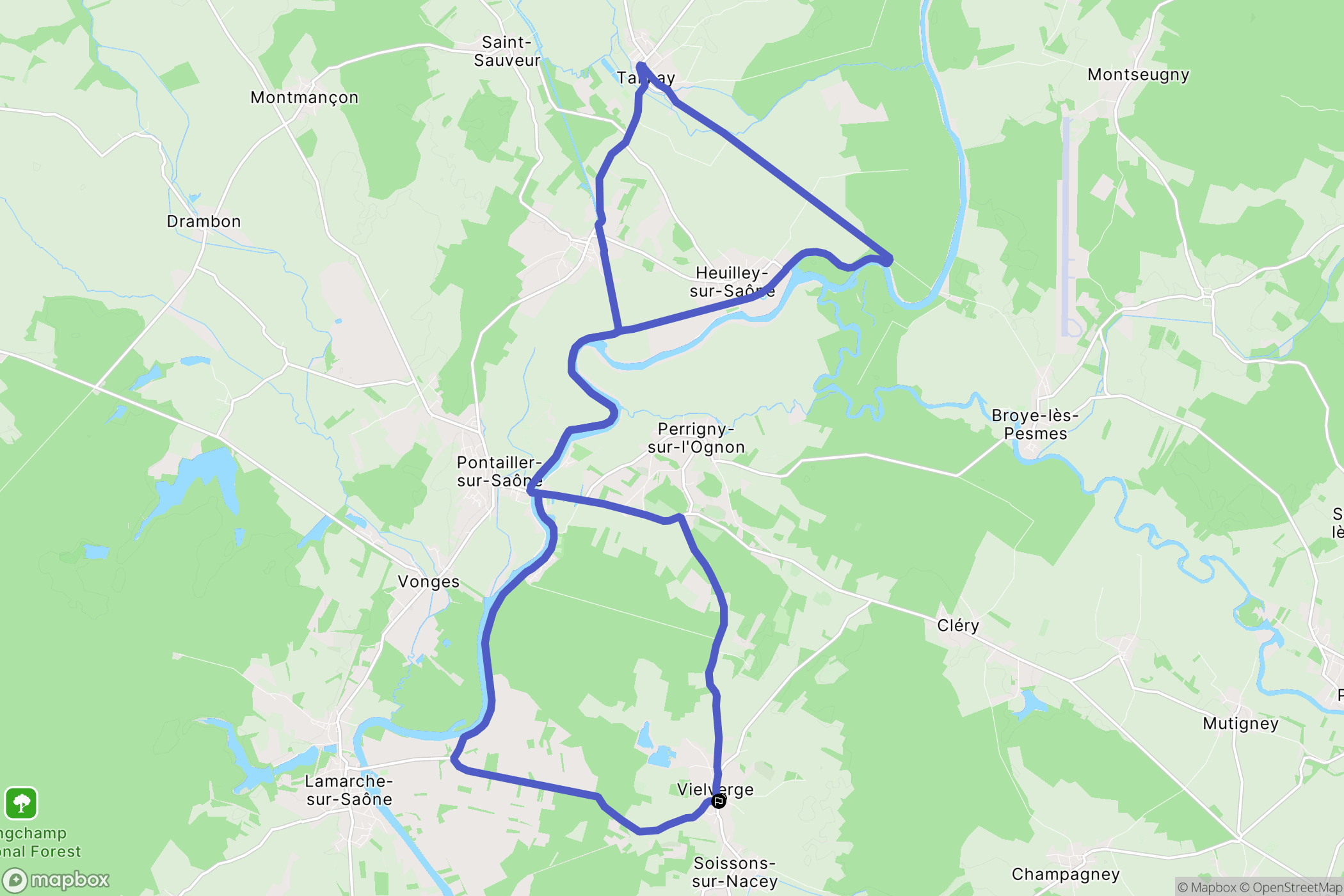 Vielverge : carte du parcours de randonnée - France