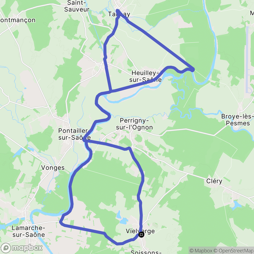Vielverge : carte du parcours de randonnée - France