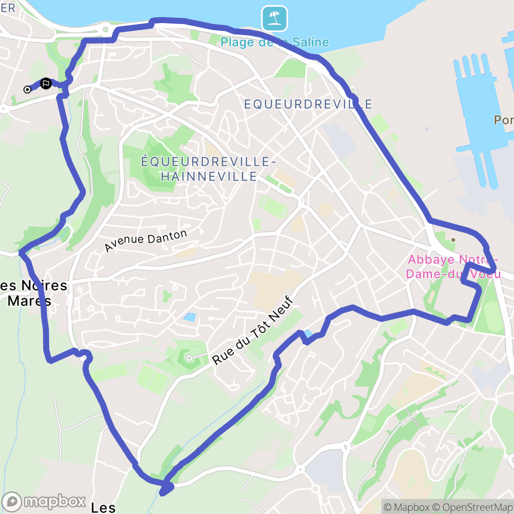 Cherbourg-en-Cotentin : carte du parcours de randonnée - France