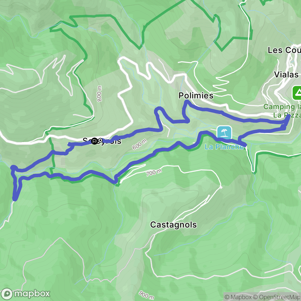 Vialas : carte du parcours de randonnée - France