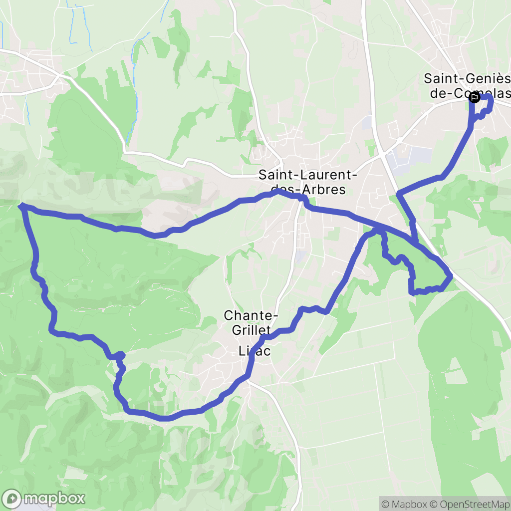 Saint-Geniès-de-Comolas : carte du parcours de randonnée - France