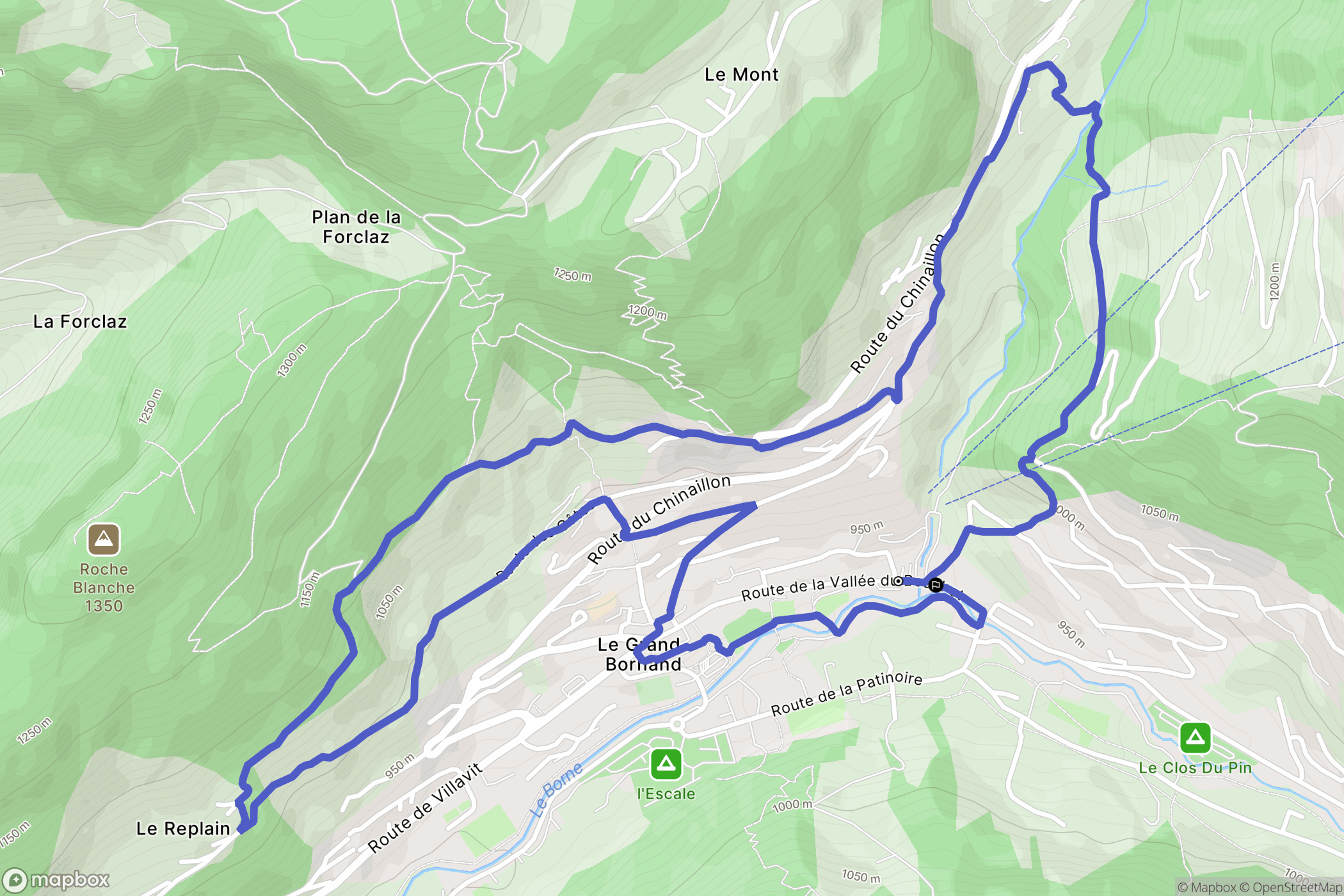 Le Grand-Bornand : carte du parcours de randonnée - France