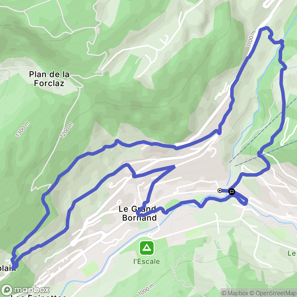 Le Grand-Bornand : carte du parcours de randonnée - France