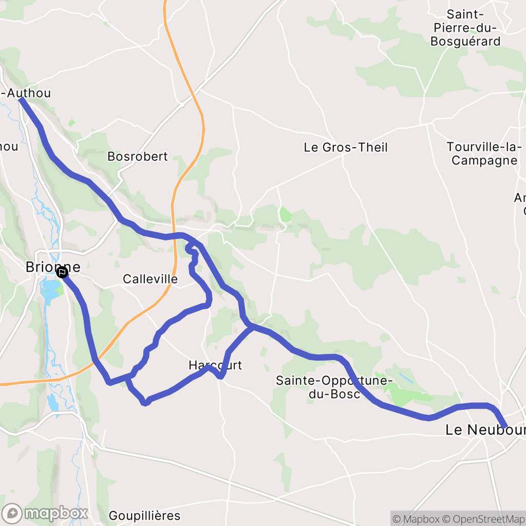 Brionne : carte du parcours de randonnée - France