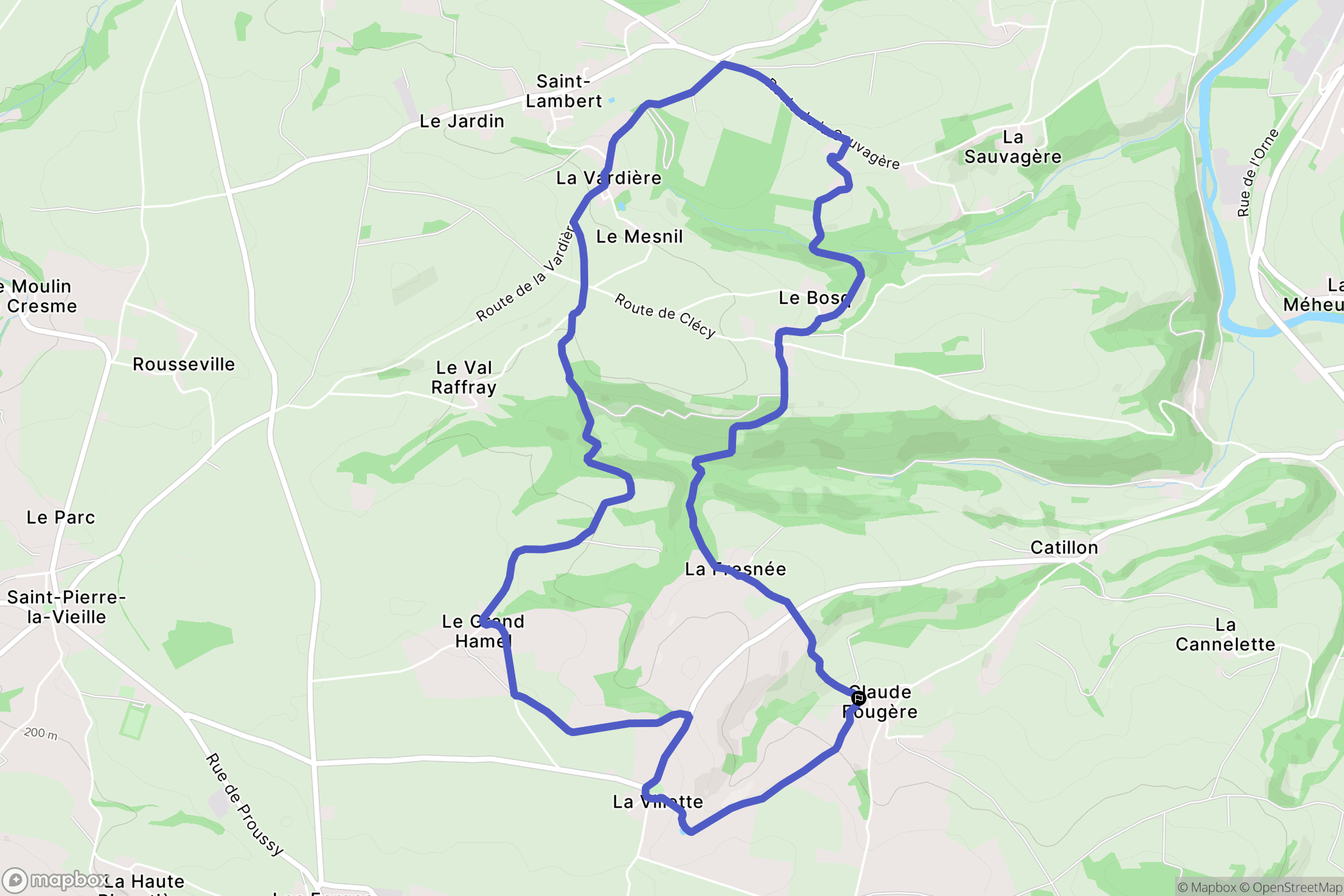 La Villette : carte du parcours de randonnée - France