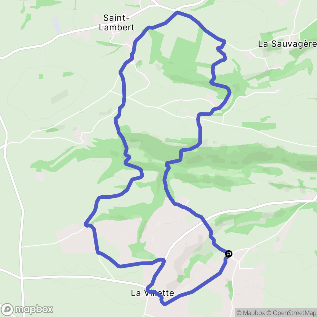 La Villette : carte du parcours de randonnée - France