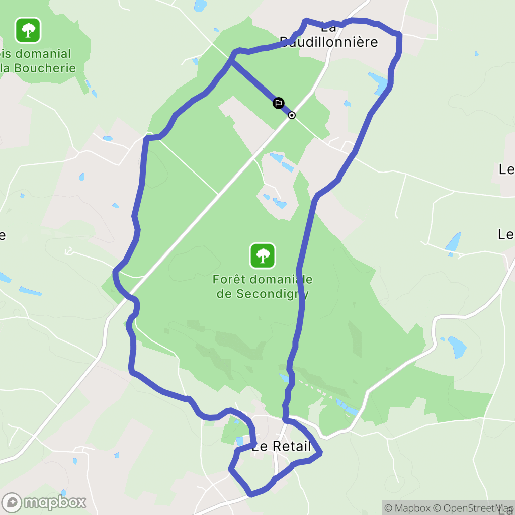 Secondigny : carte du parcours de randonnée - France