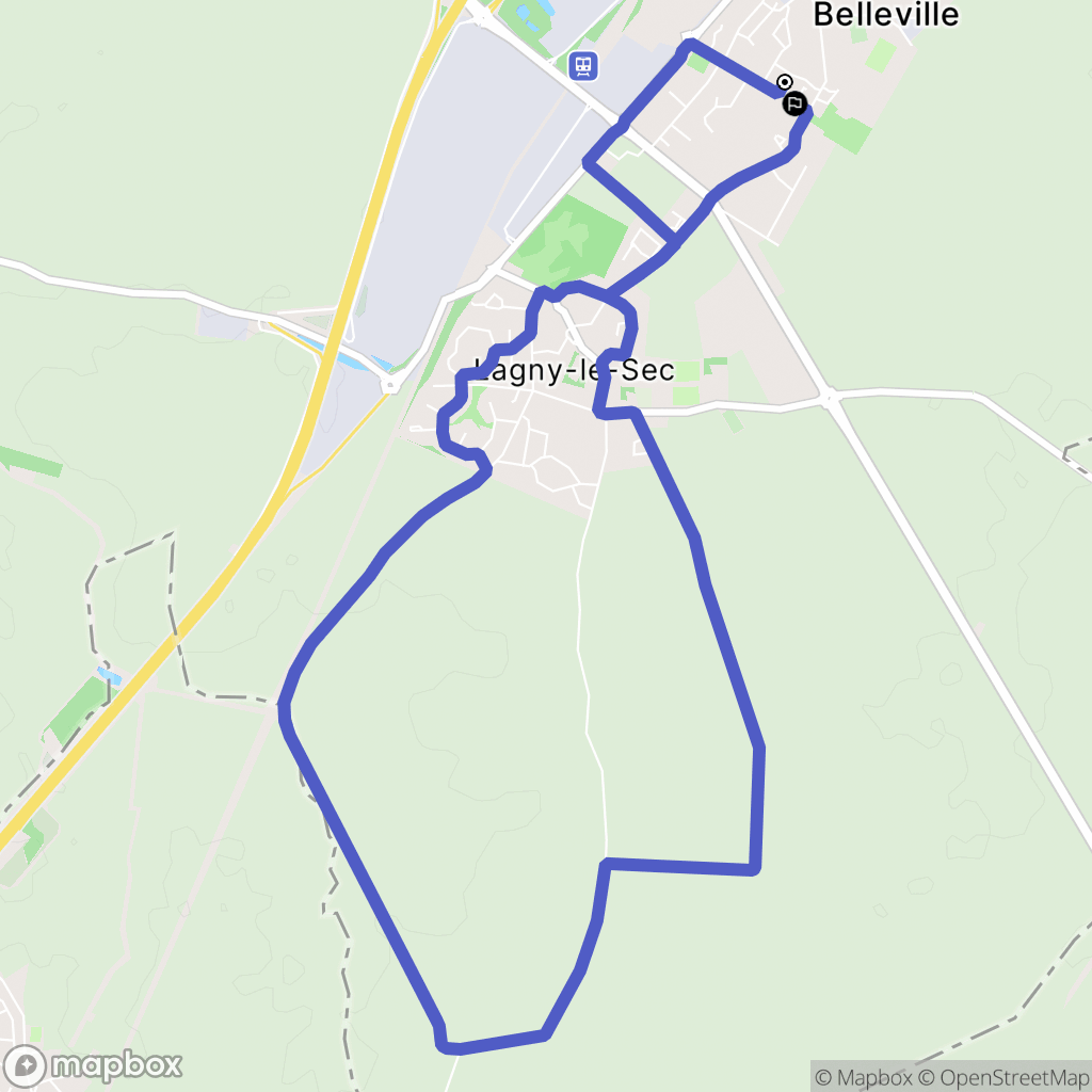 Le Plessis-Belleville : carte du parcours de randonnée - France