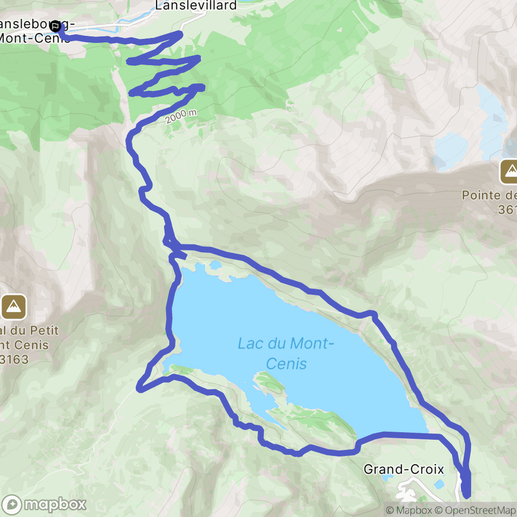 Val-Cenis : carte du parcours de randonnée - France