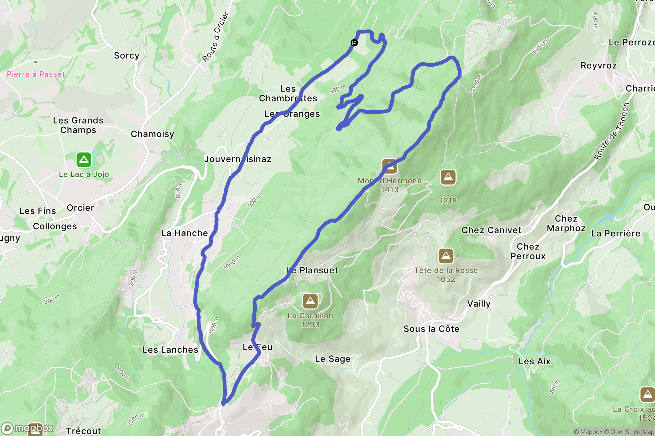 Lyaud : carte du parcours de randonnée - France