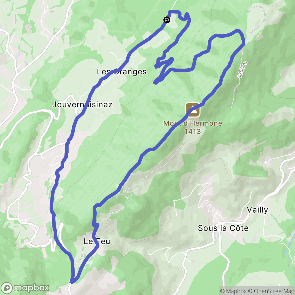 Lyaud : carte du parcours de randonnée - France