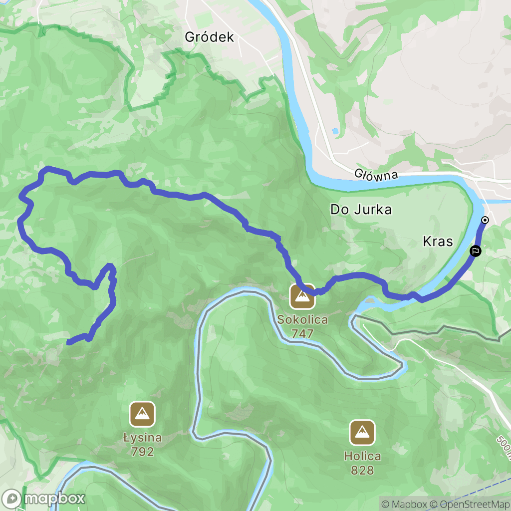 Szczawnica: mapa trasy - Poland