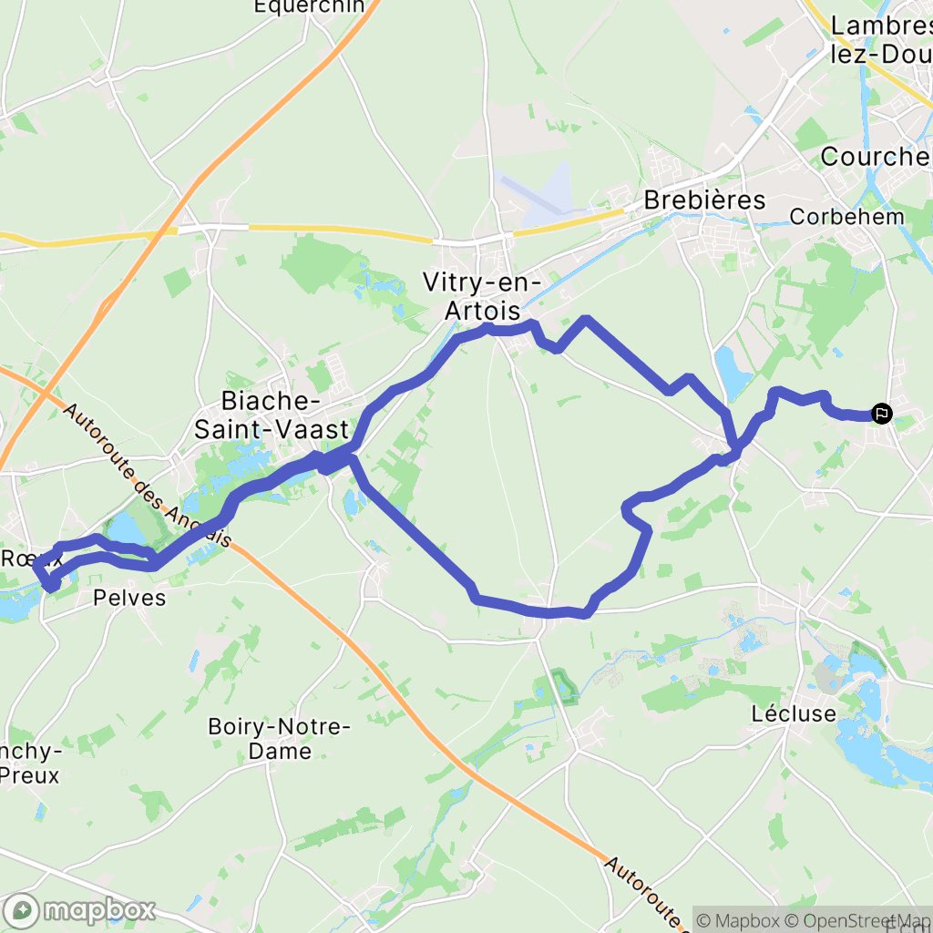 Gouy-Sous-Bellonne : carte du parcours de randonnée - France