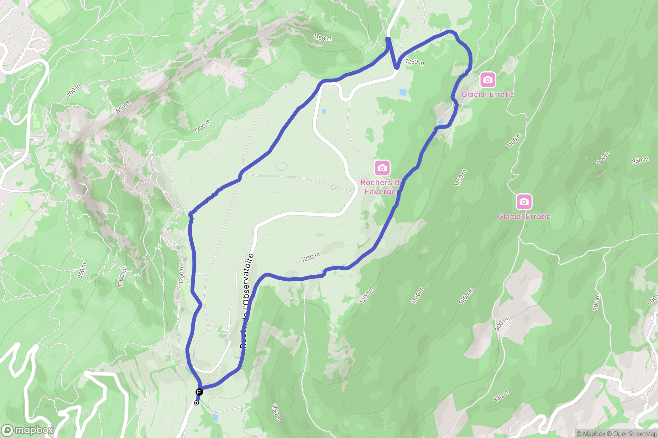 La Muraz : carte du parcours de randonnée - France