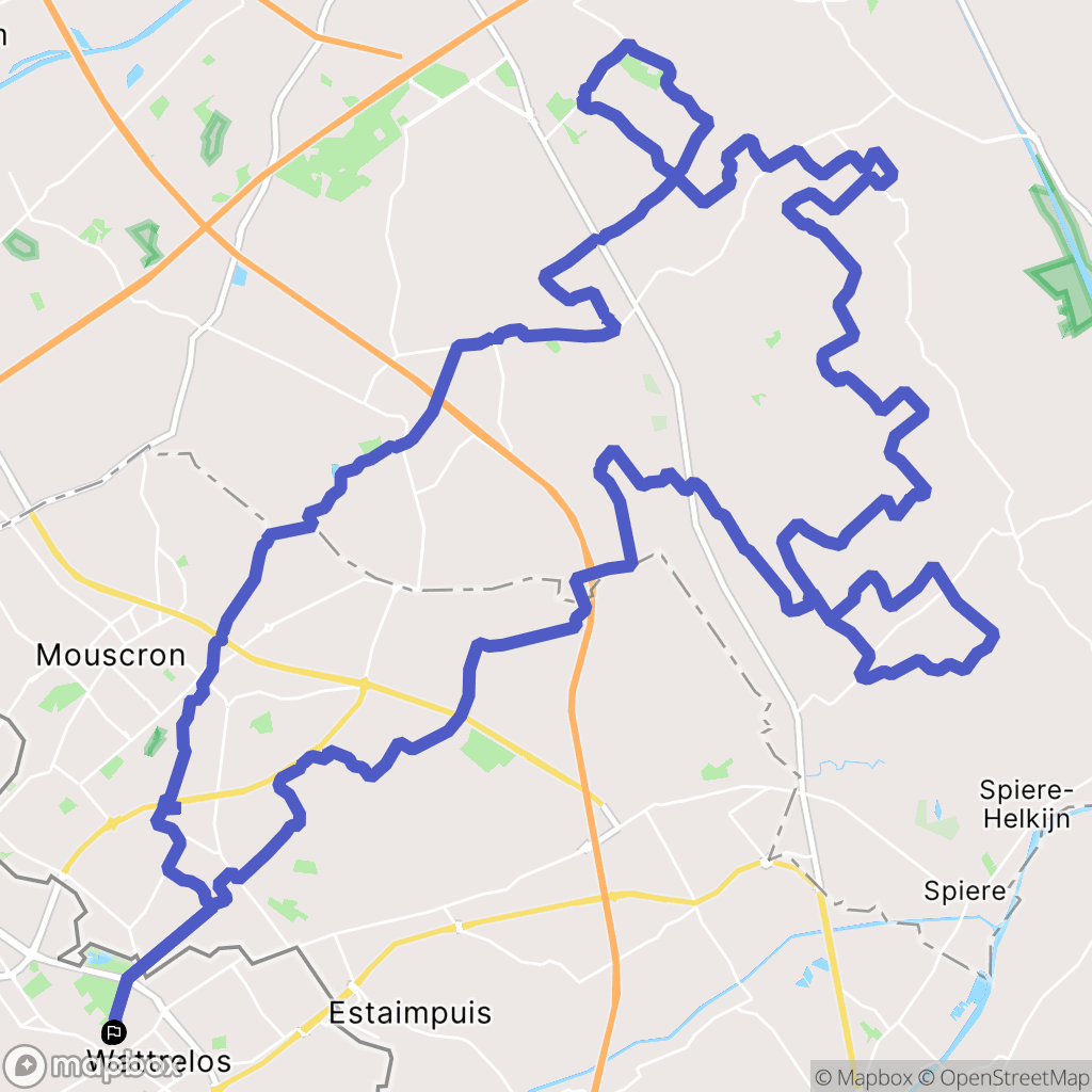 Wattrelos : carte du parcours de randonnée - France