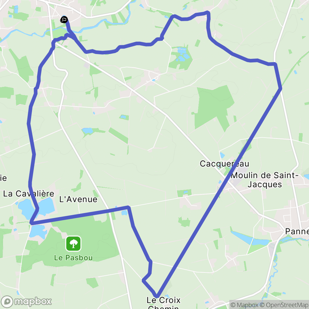 Riaillé : carte du parcours de randonnée - France