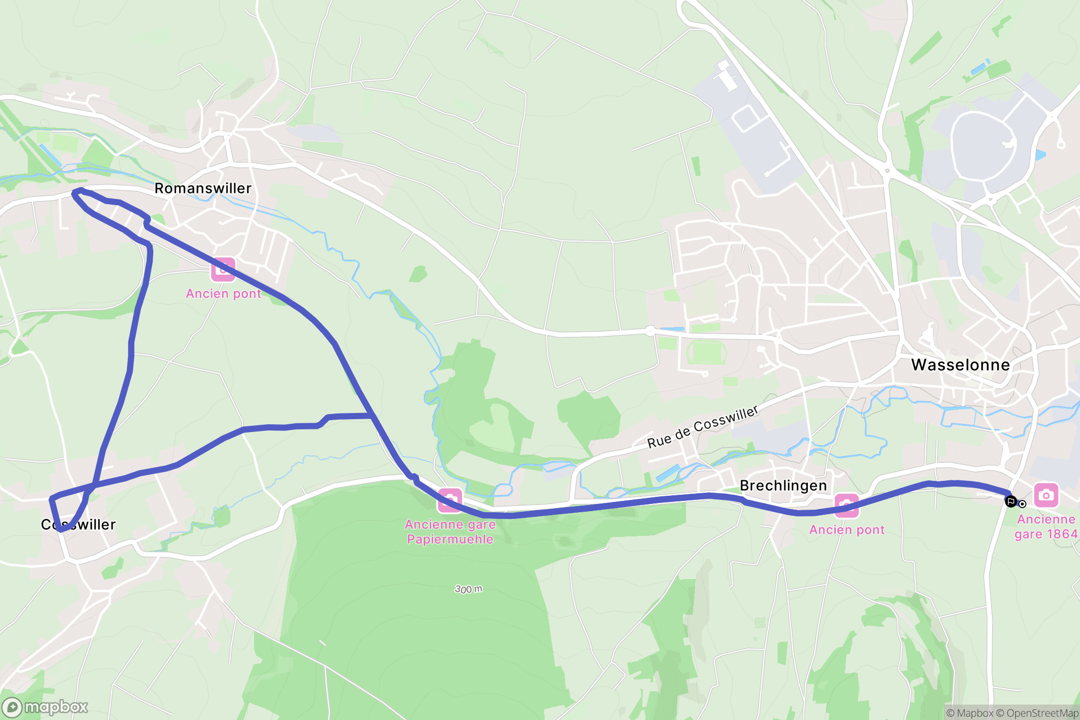 Wasselonne : carte du parcours de randonnée - France