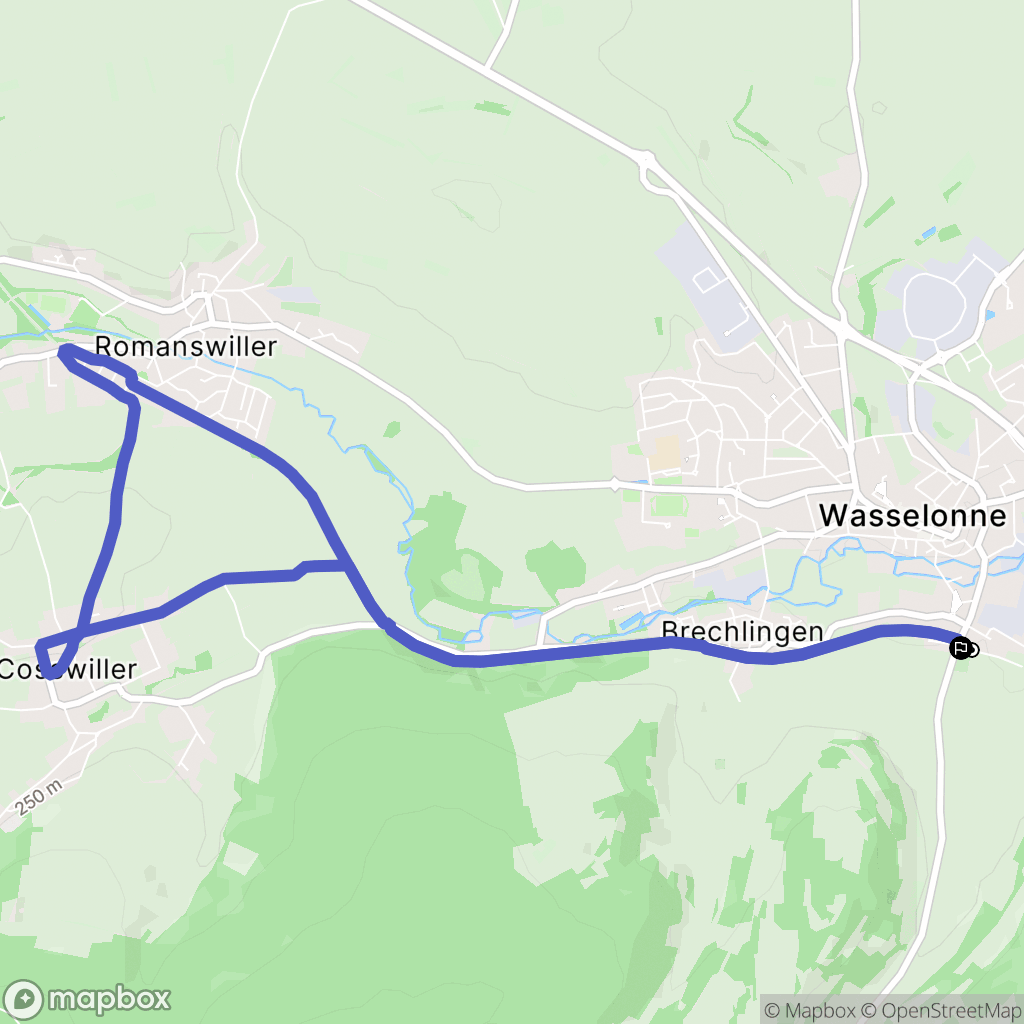 Wasselonne : carte du parcours de randonnée - France