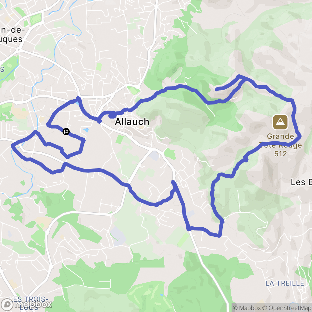 Allauch : carte du parcours de randonnée - France