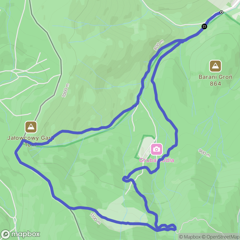 Zawoja: mapa trasy - Poland