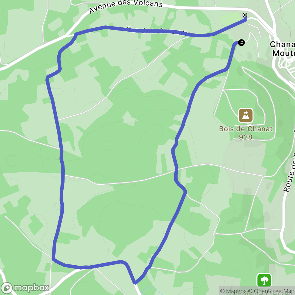 Chanat-la-Mouteyre : carte du parcours de randonnée - France