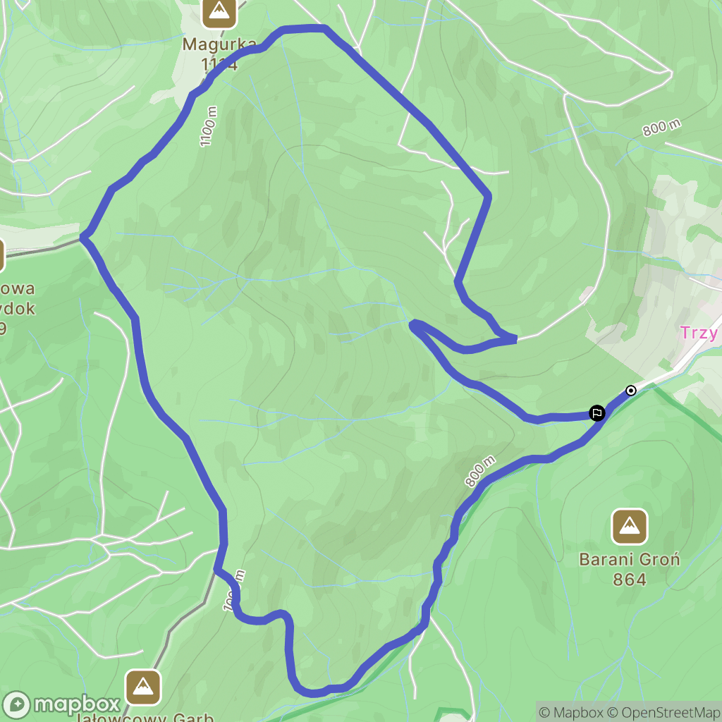 Zawoja: mapa trasy - Poland