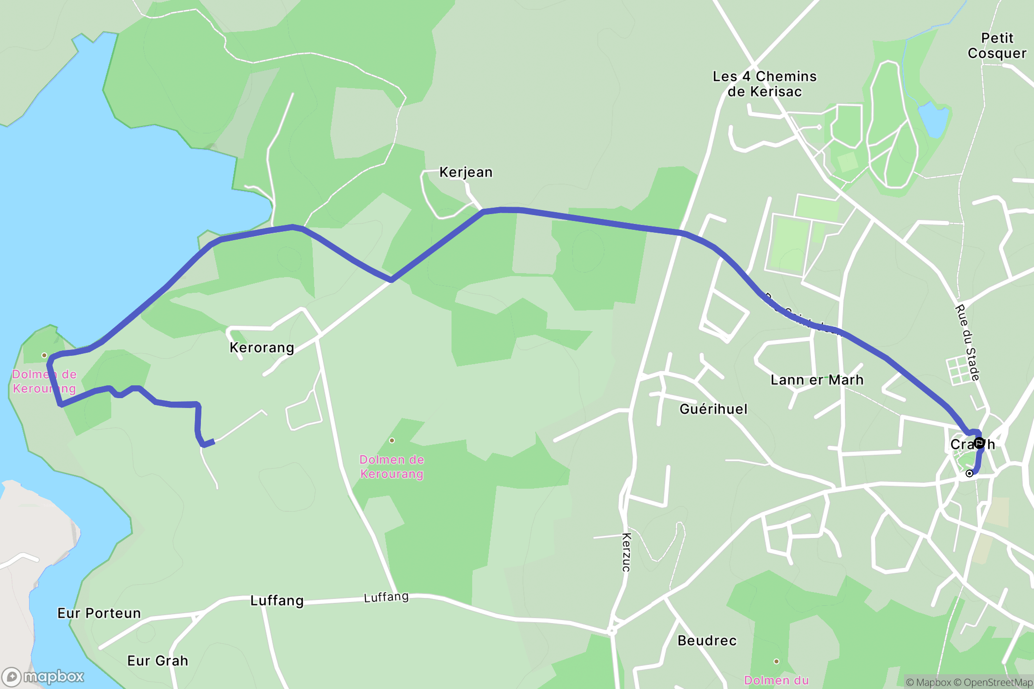 Crac'h : carte du parcours de randonnée - France