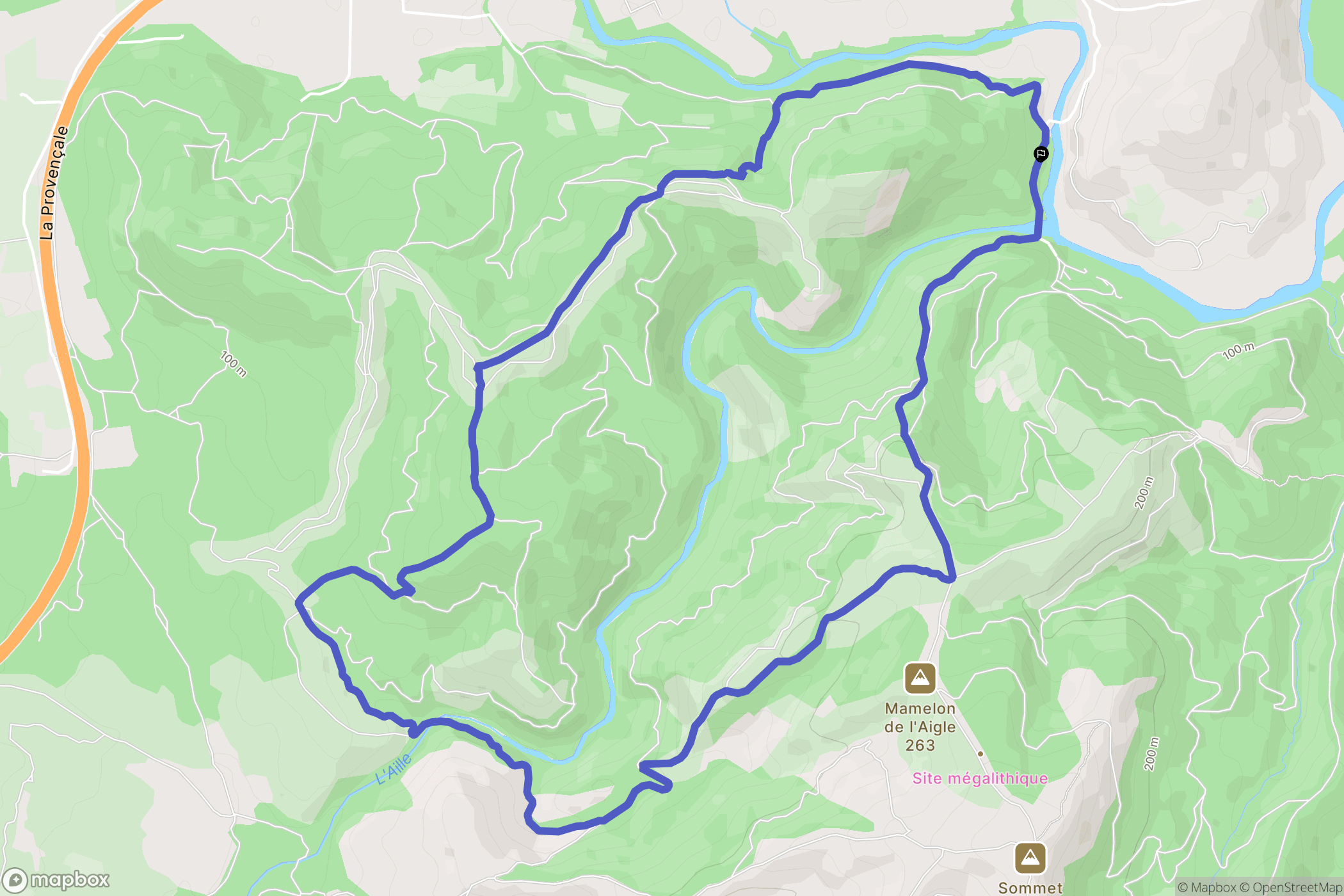 Les Arcs : carte du parcours de randonnée - France
