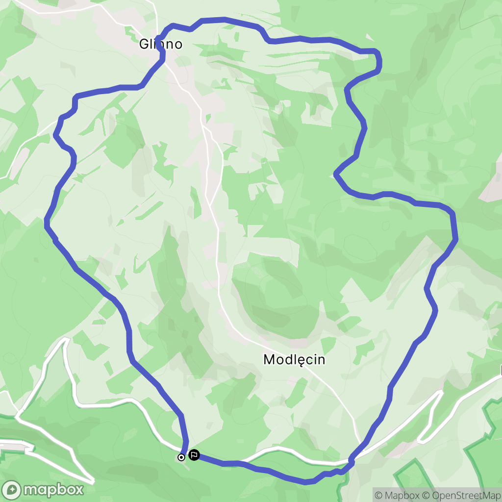 Modlęcin: mapa trasy - Poland