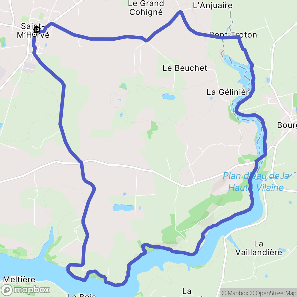 Saint-M'Hervé : carte du parcours de randonnée - France