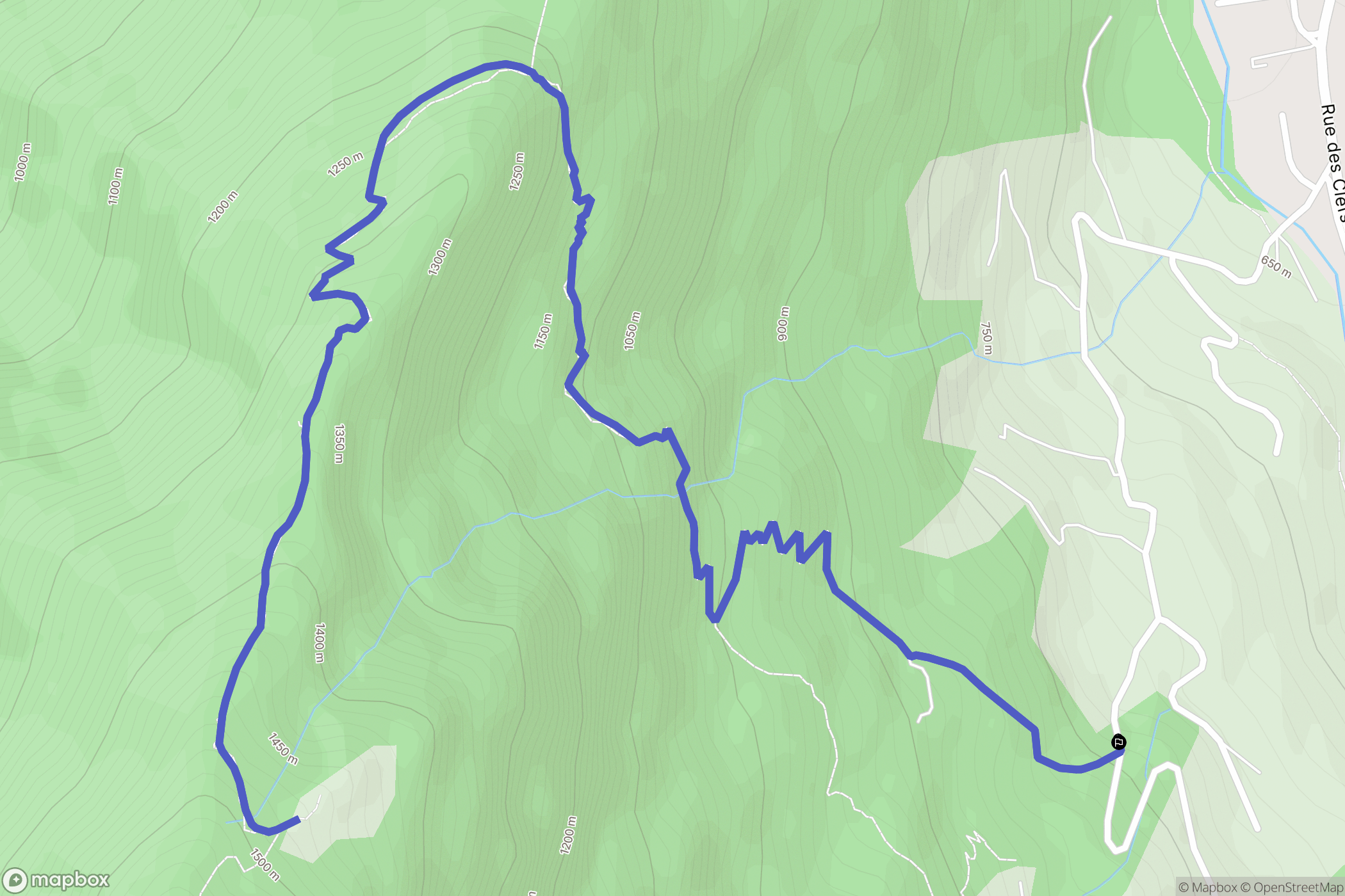 Thônes : carte du parcours de randonnée - France