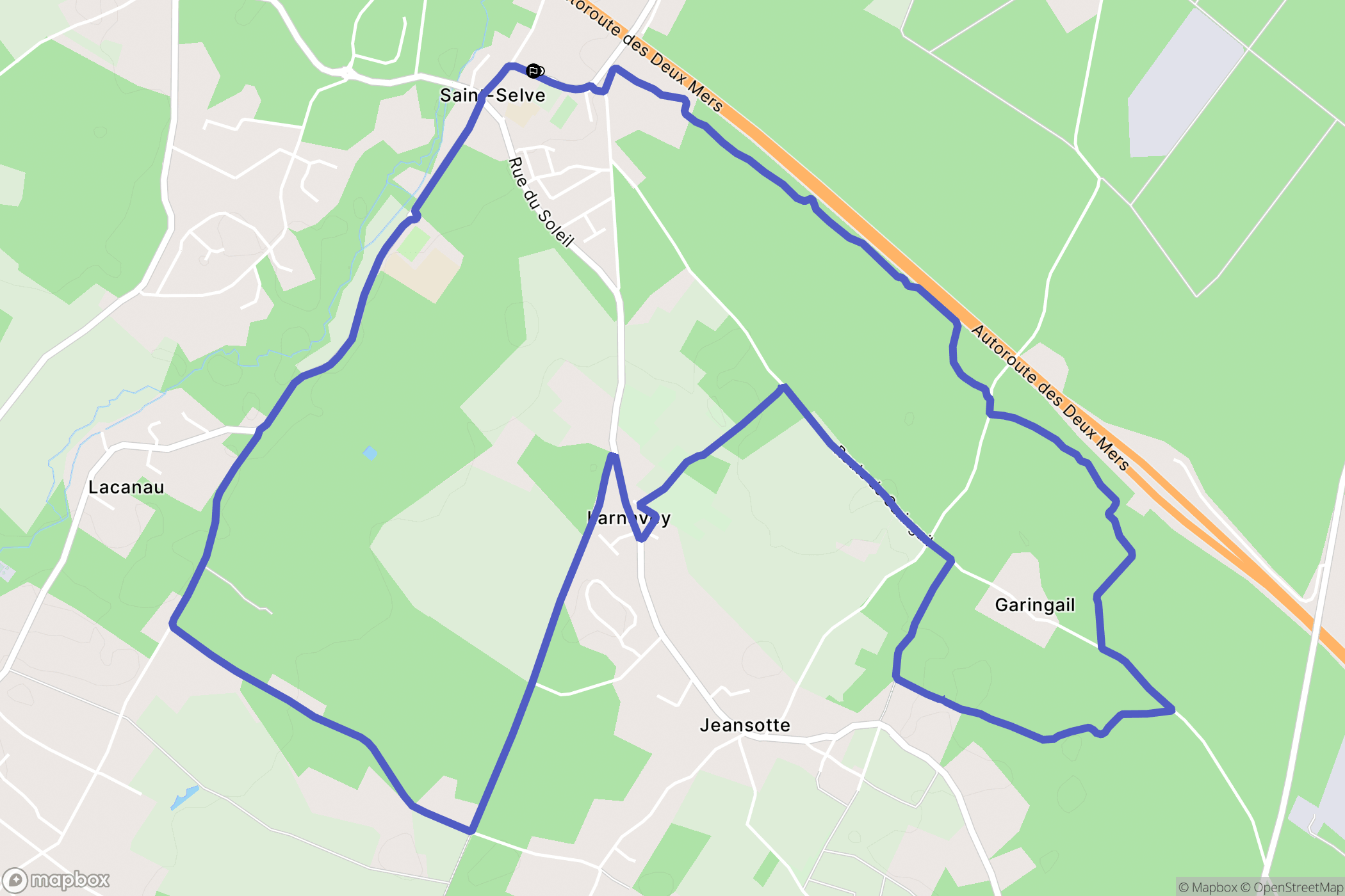 Saint-Selve : carte du parcours de randonnée - France
